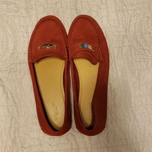 Excellent used Coach size 10 red loafers